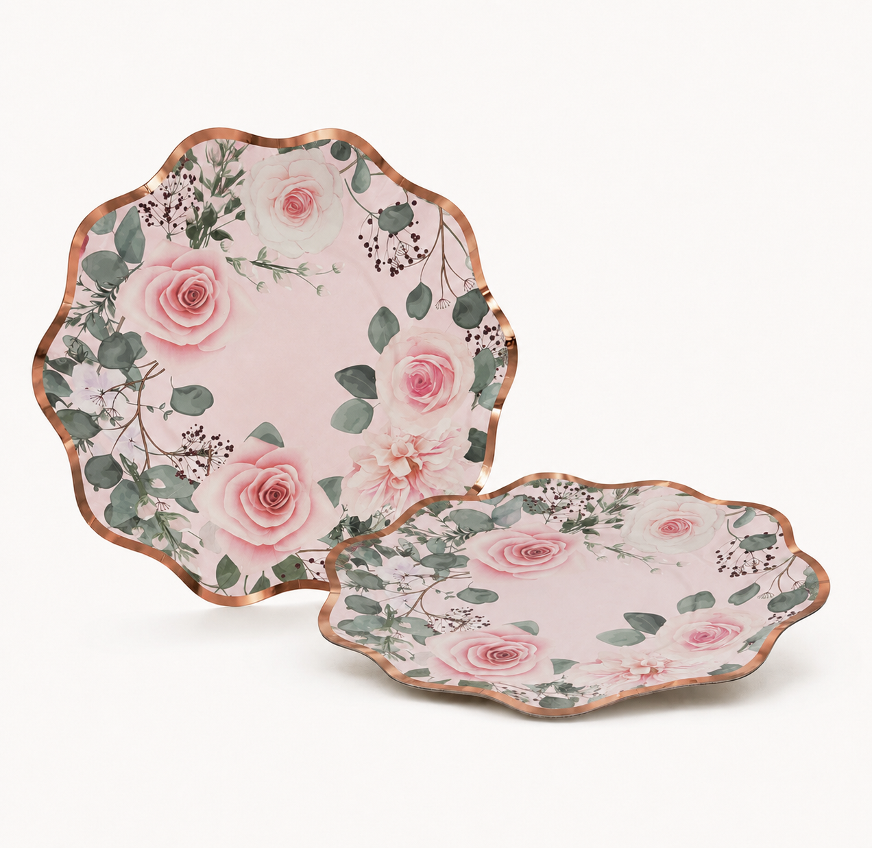 Parttyhub blush roses dinner plates | BBN | Pack 8