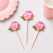 Parttyhub rose bud cupcake topper