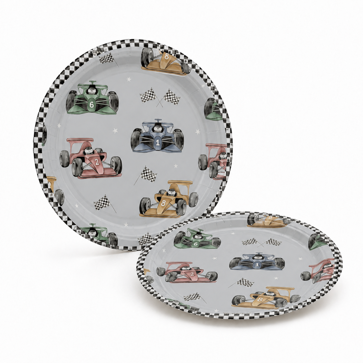 Parttyhub race cars party plates | RC | Pack 8