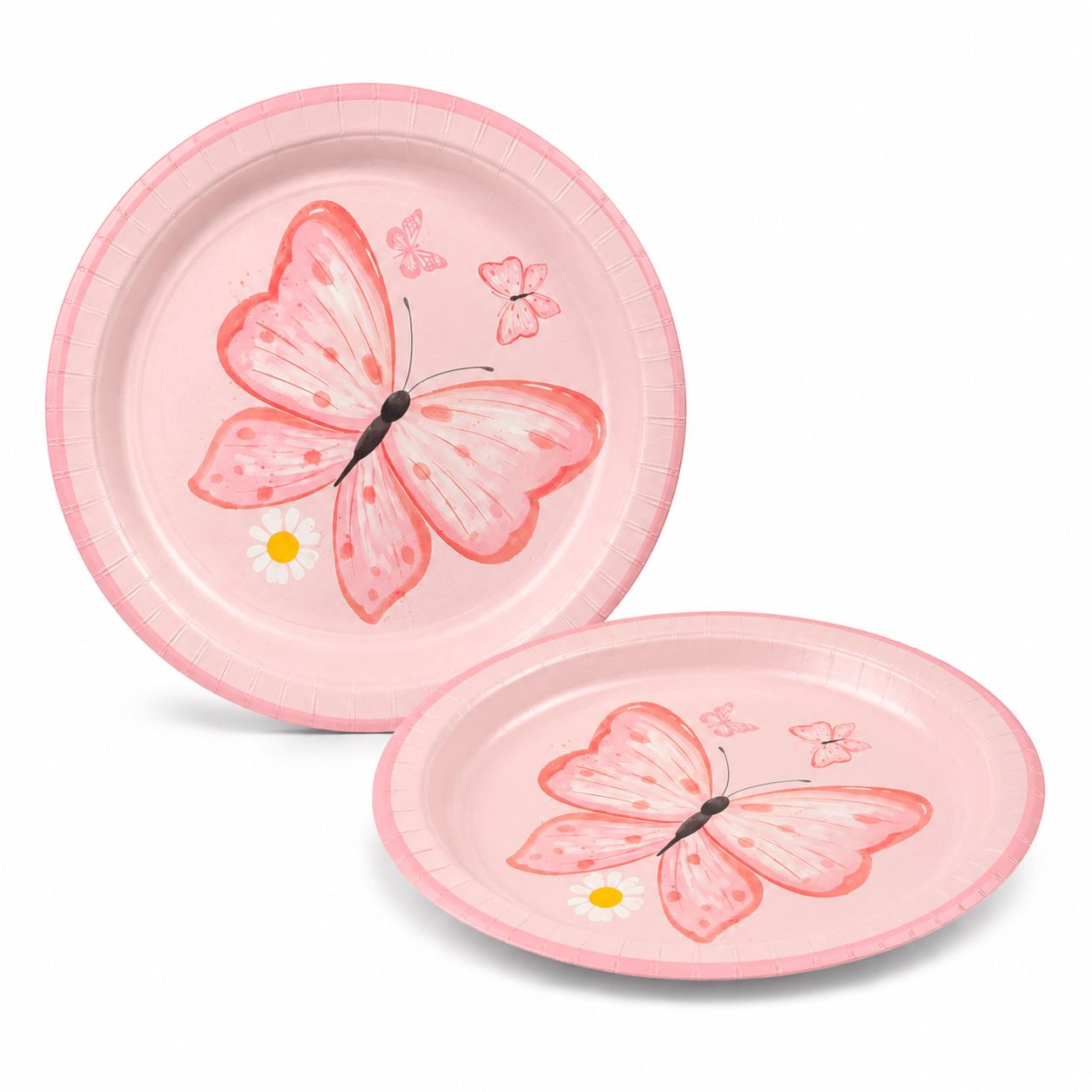 Parttyhub pink butterfly dessert plates | BFL | Pack 8