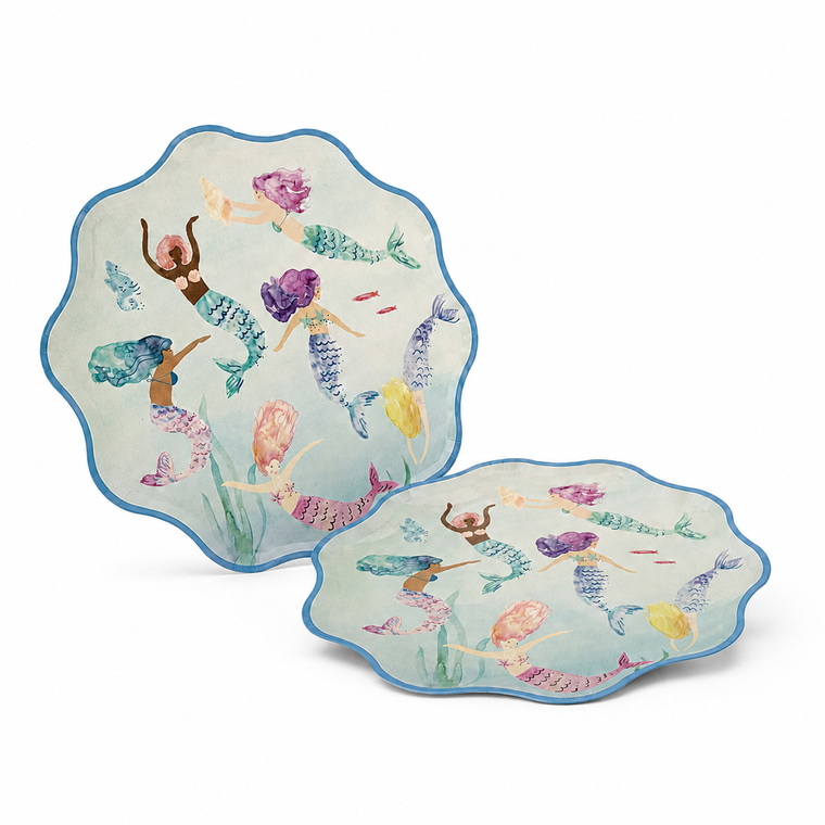 Parttyhub mermaids princess dinner plates | MP | Pack 8