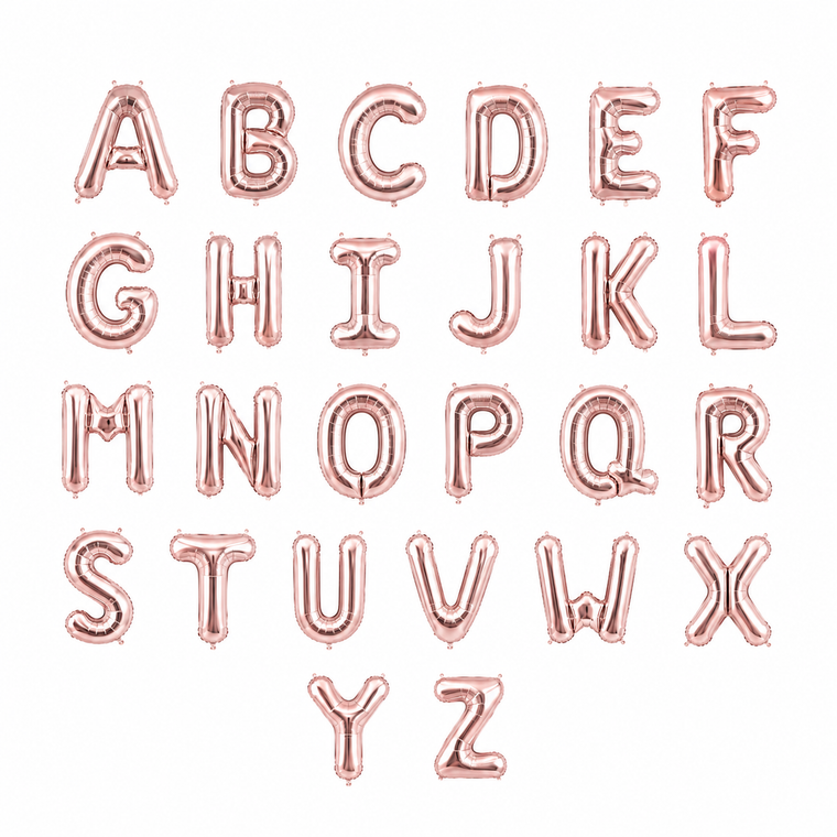 Parttyhub Foil Letters Birthday Balloons - Rosegold | BDAY | Pack 1