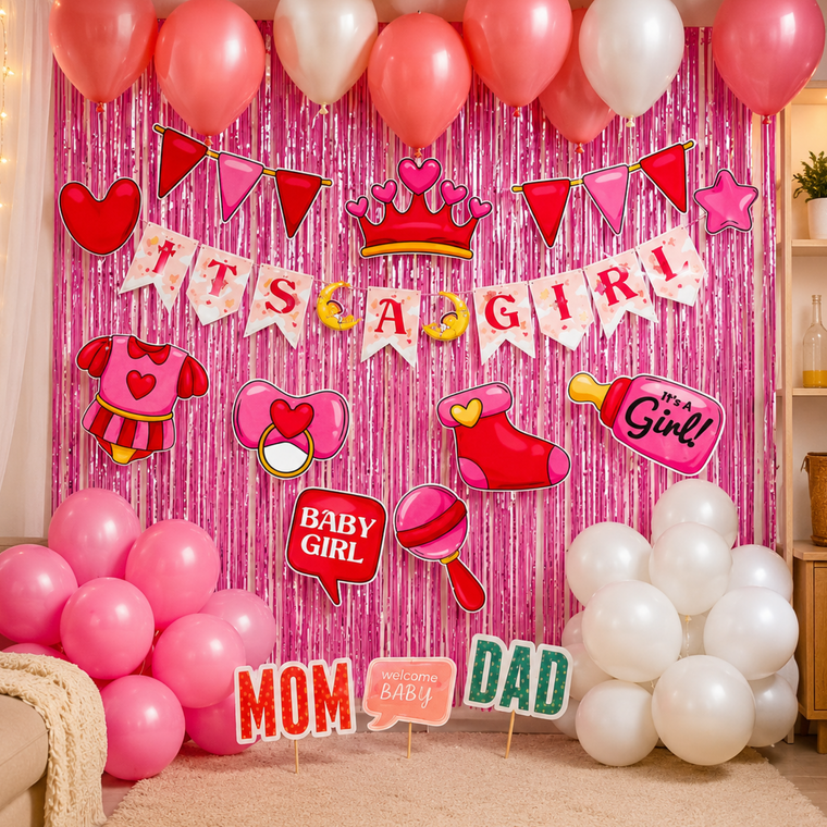 PARTTYHUB IT'S A GIRL' CELEBRATION DECOR KIT | ITG | PACK 1