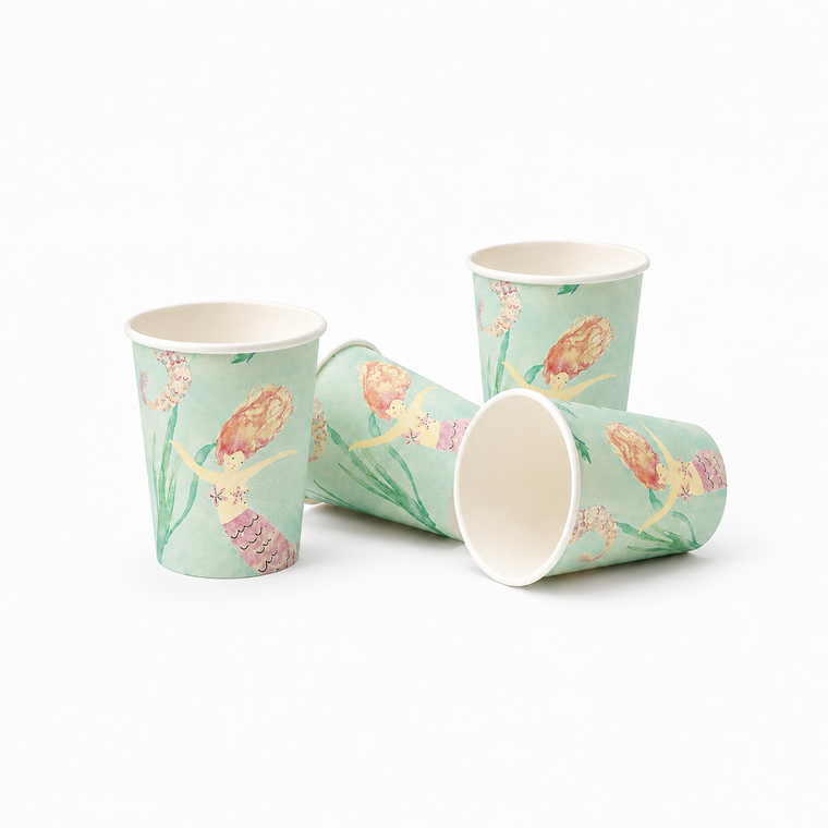 Parttyhub mermaid princess party cups | MP | Pack 8