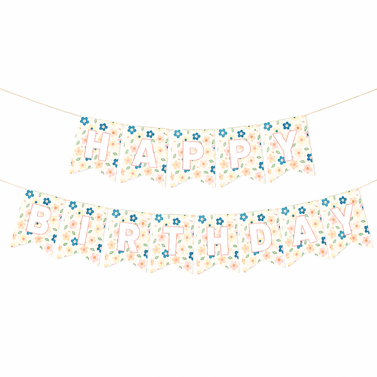 Parttyhub pastel floral birthday banner | PFLW | Pack 1
