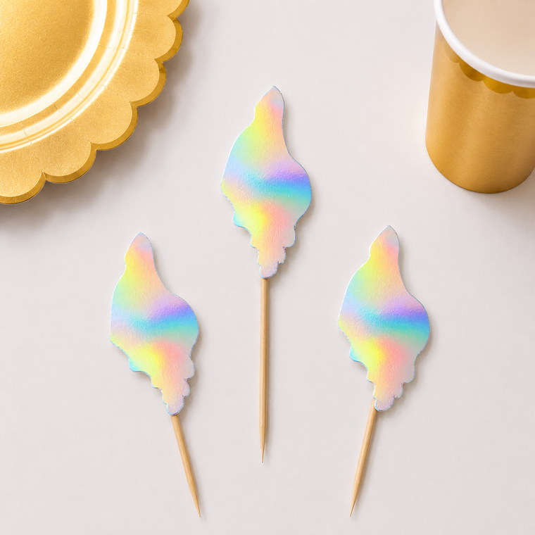 Parttyhub magical seashell cupcake topper