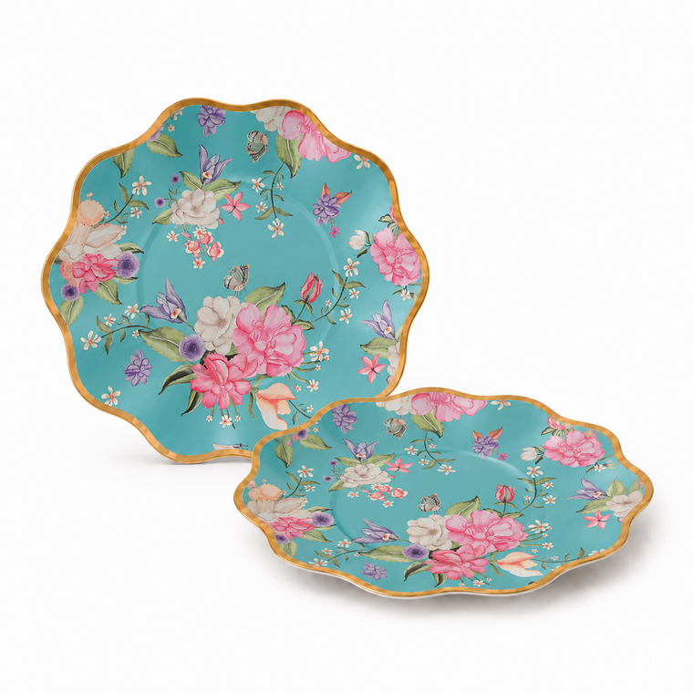 Parttyhub tropical floral dinner plates | TF | Pack 8