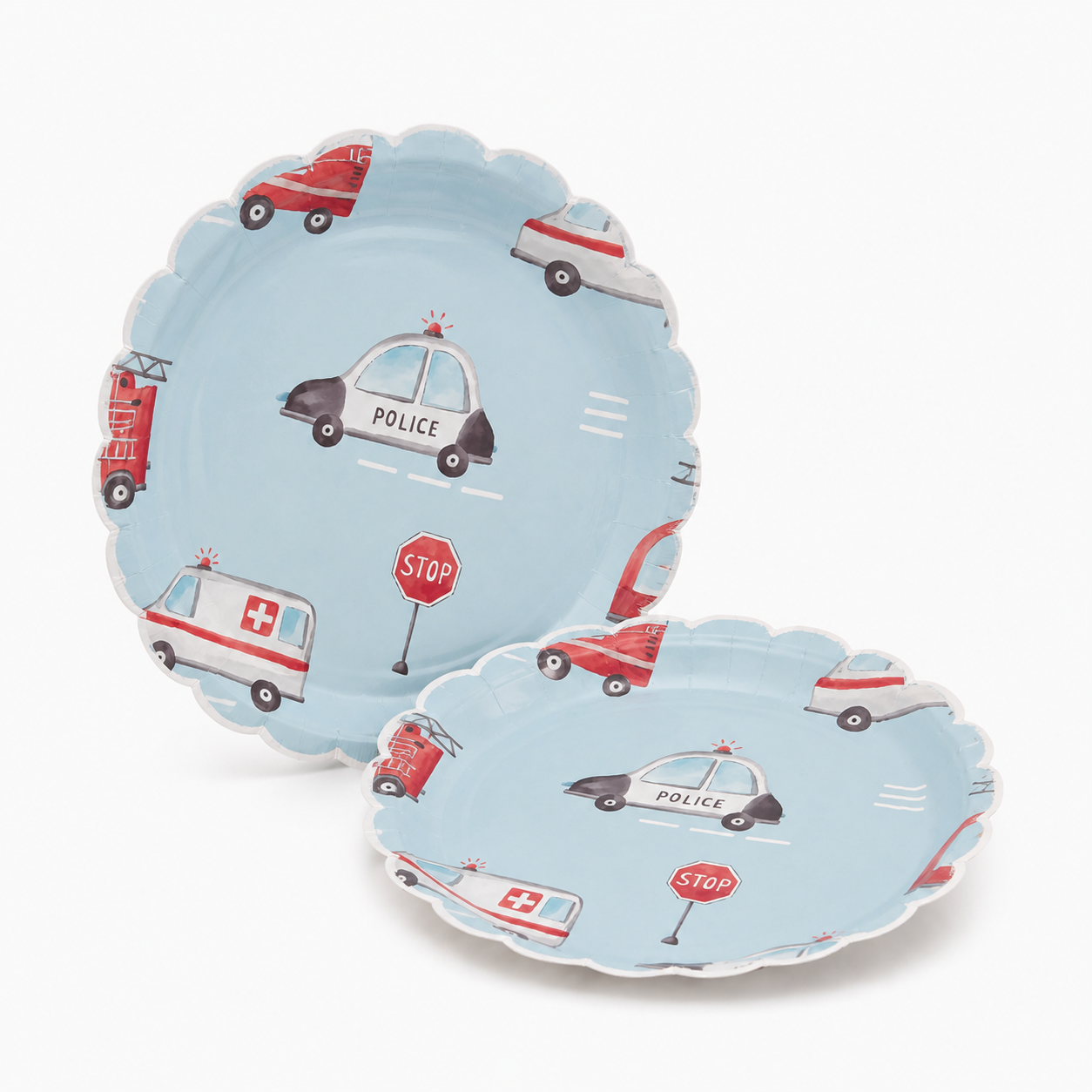Parttyhub police car theme dinner plates | PC | Pack 8