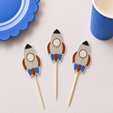 Parttyhub rocket adventure party cupcake topper