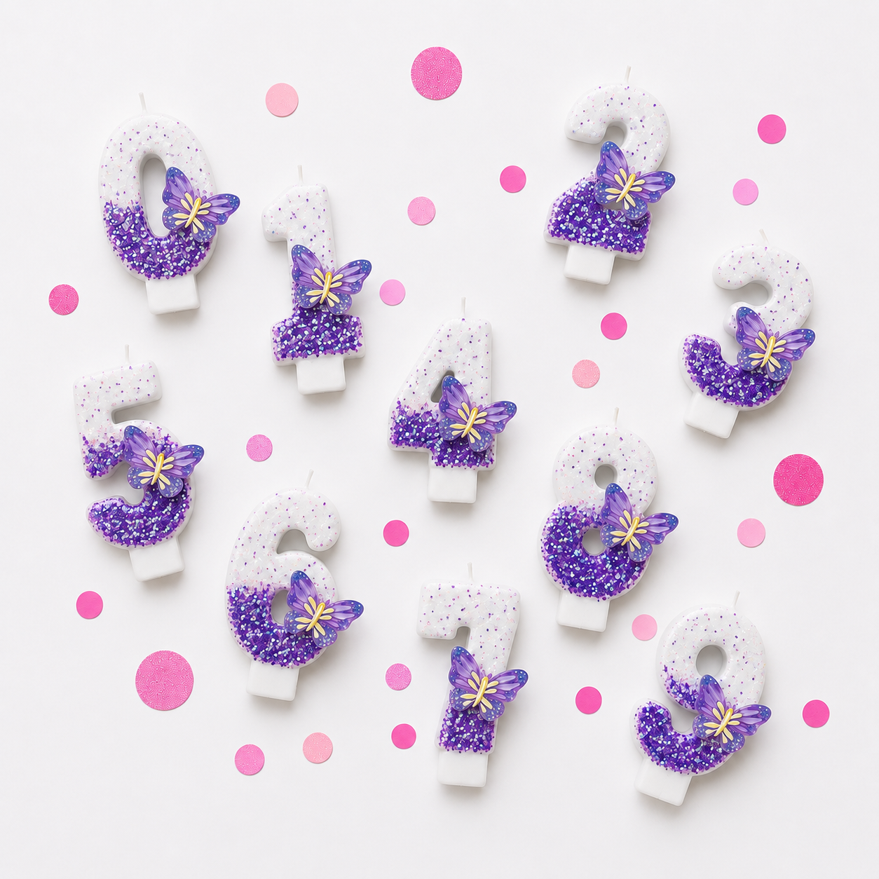 Parttyhub Purple Butterfly Candles | BFL | Pack 1