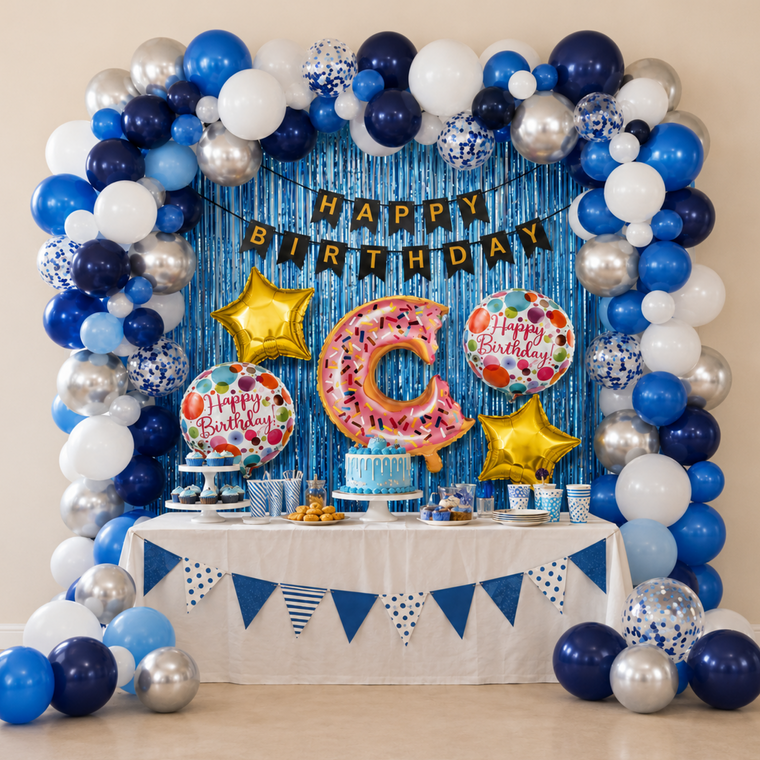 PARTTYHUB DONUT THEMED BIRTHDAY PARTY DECOR KIT | DOU | PACK 1
