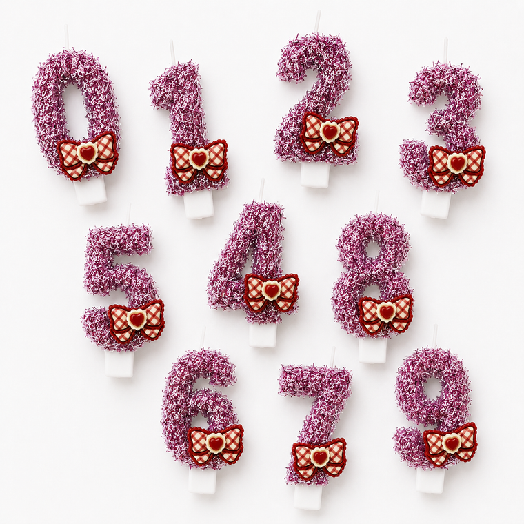 Parttyhub Cute Bows Red Candles | CBRD | Pack 1
