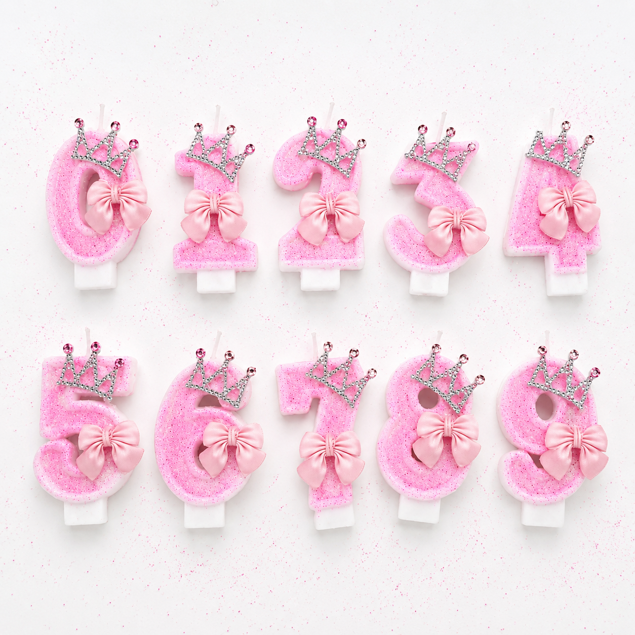 Parttyhub Pink Bow & Crown Candles | PBCR | Pack 1