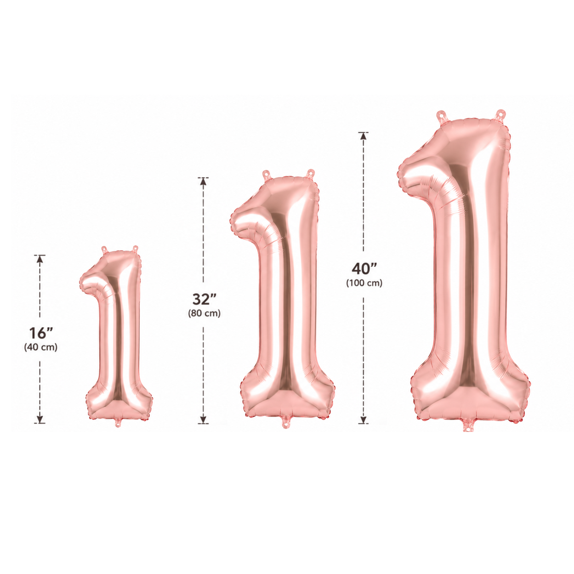 Parttyhub Foil Number Birthday Balloons - 16, 32, 40 Inches - Rosegold | BDAY | Pack 1