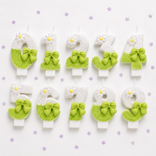 Parttyhub Green Bow & Daisy Candles | GBDS | Pack 1