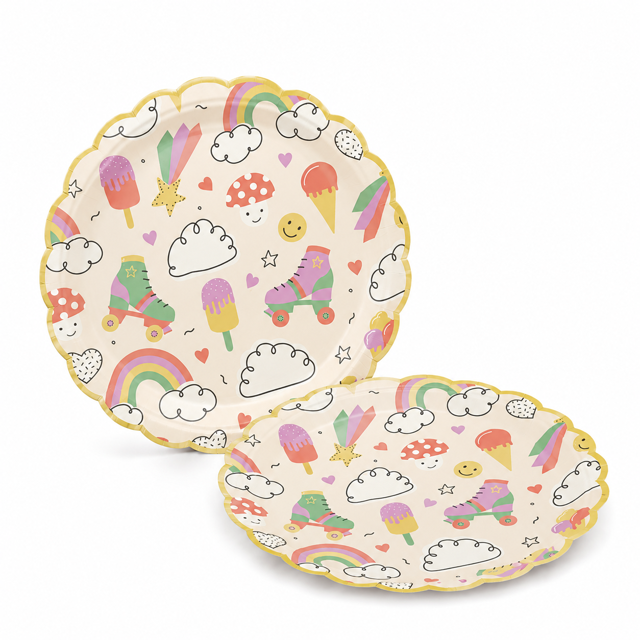 Parttyhub rainbow cloud dessert plates | RC | Pack 8