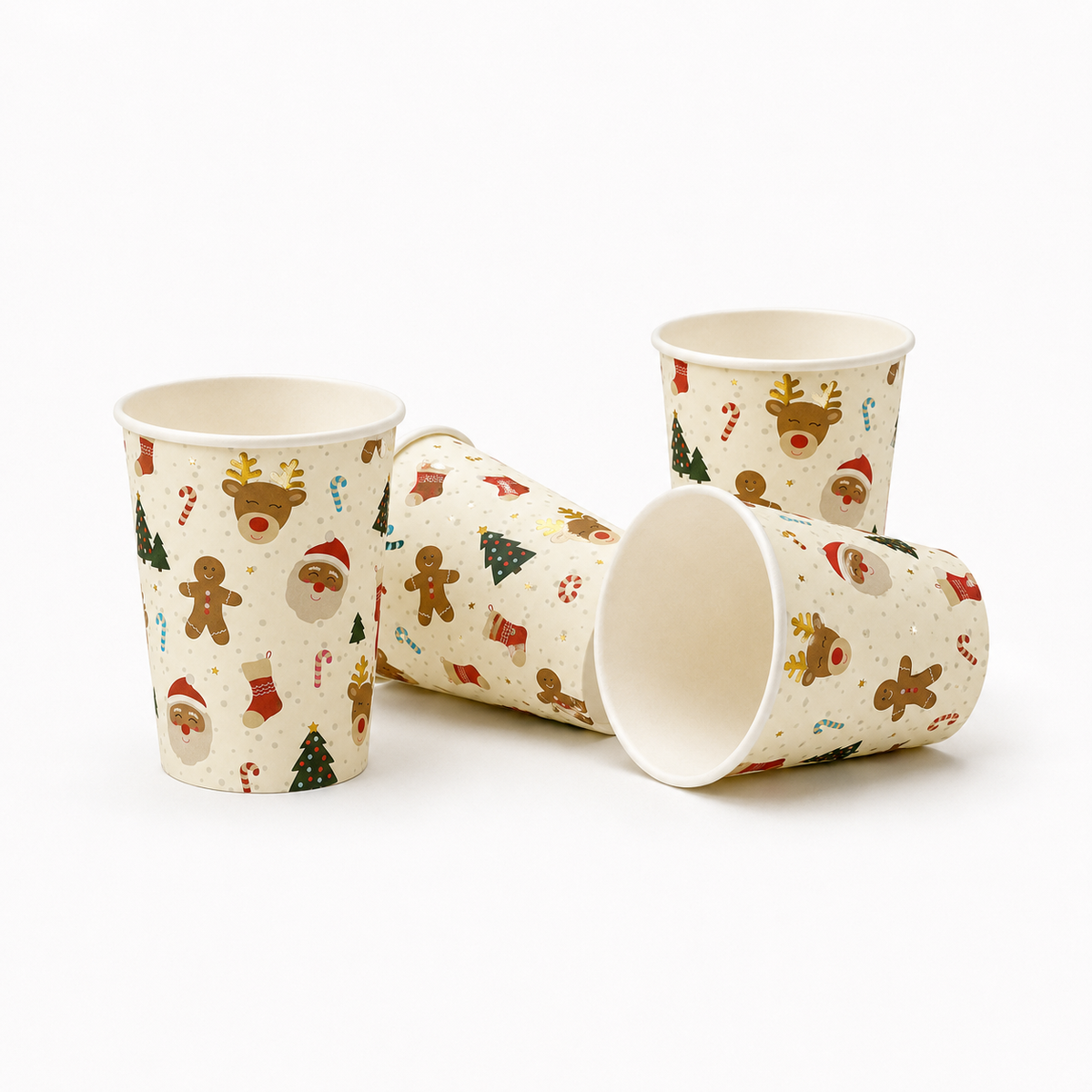 PARTTYHUB Christmas Themed Party Cups – Pack of 8
