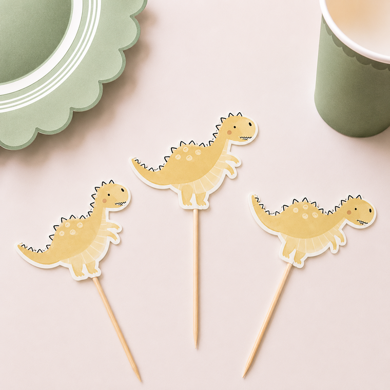 Parttyhub T-Rex dinosaur theme birthday toppers