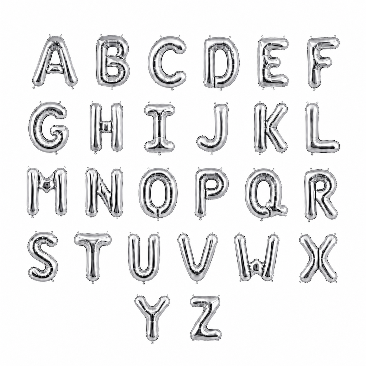 Parttyhub Foil Letters Birthday Balloons - Silver | BDAY | Pack 1