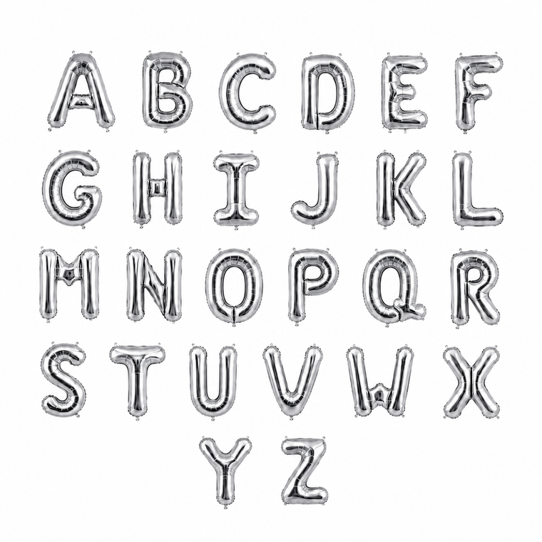 Parttyhub Foil Letters Birthday Balloons - Silver | BDAY | Pack 1
