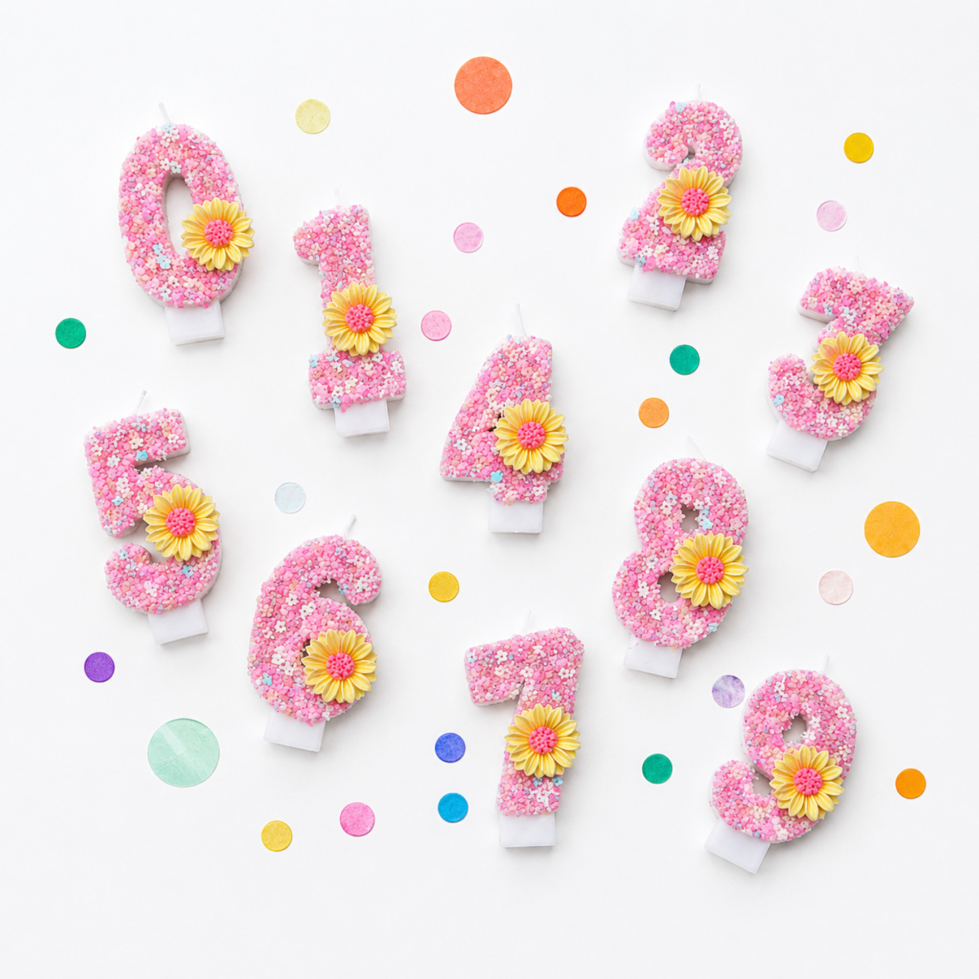 Parttyhub Sparkling Daisies Pink Candles | SPD | Pack 1