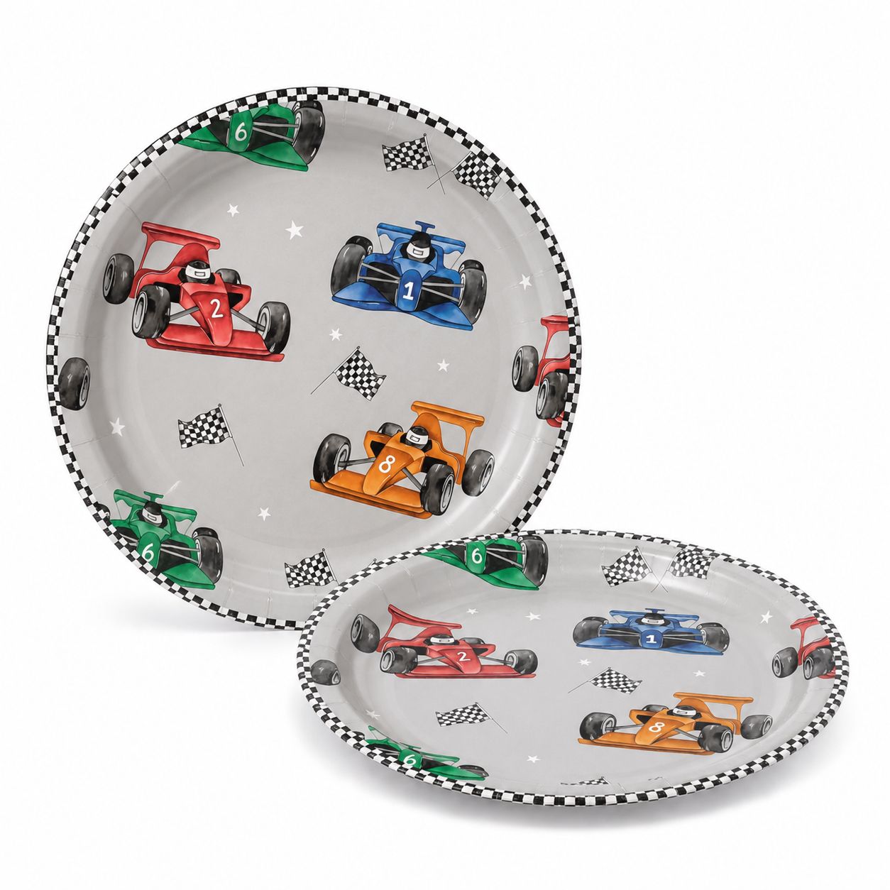 Parttyhub race cars dessert plates | RC | Pack 8
