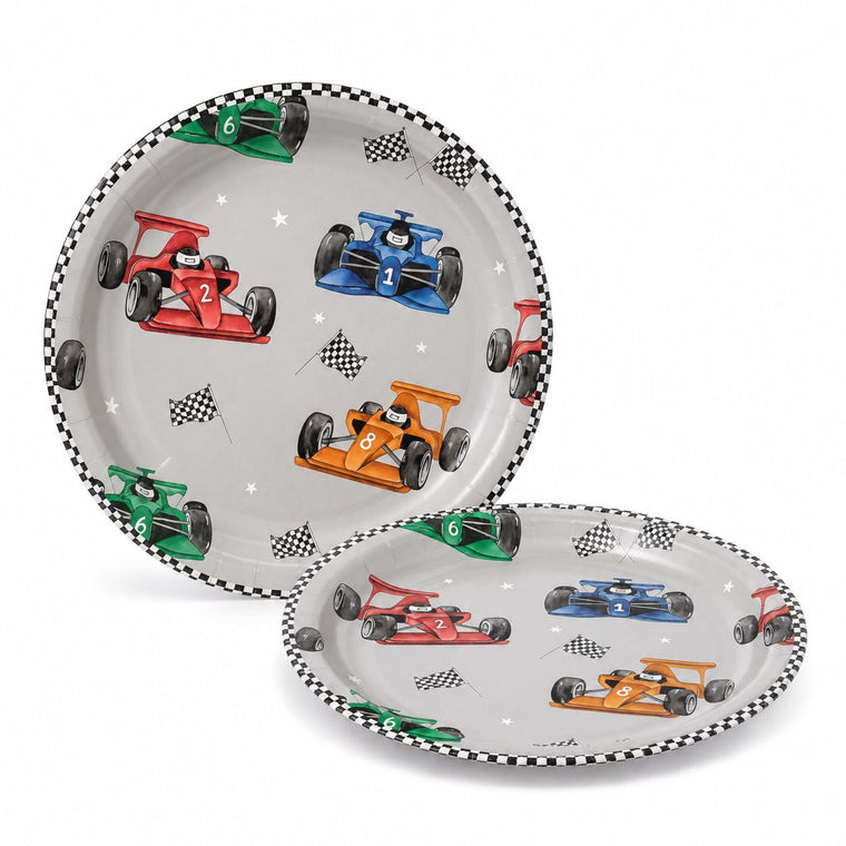 Parttyhub race cars dessert plates | RC | Pack 8