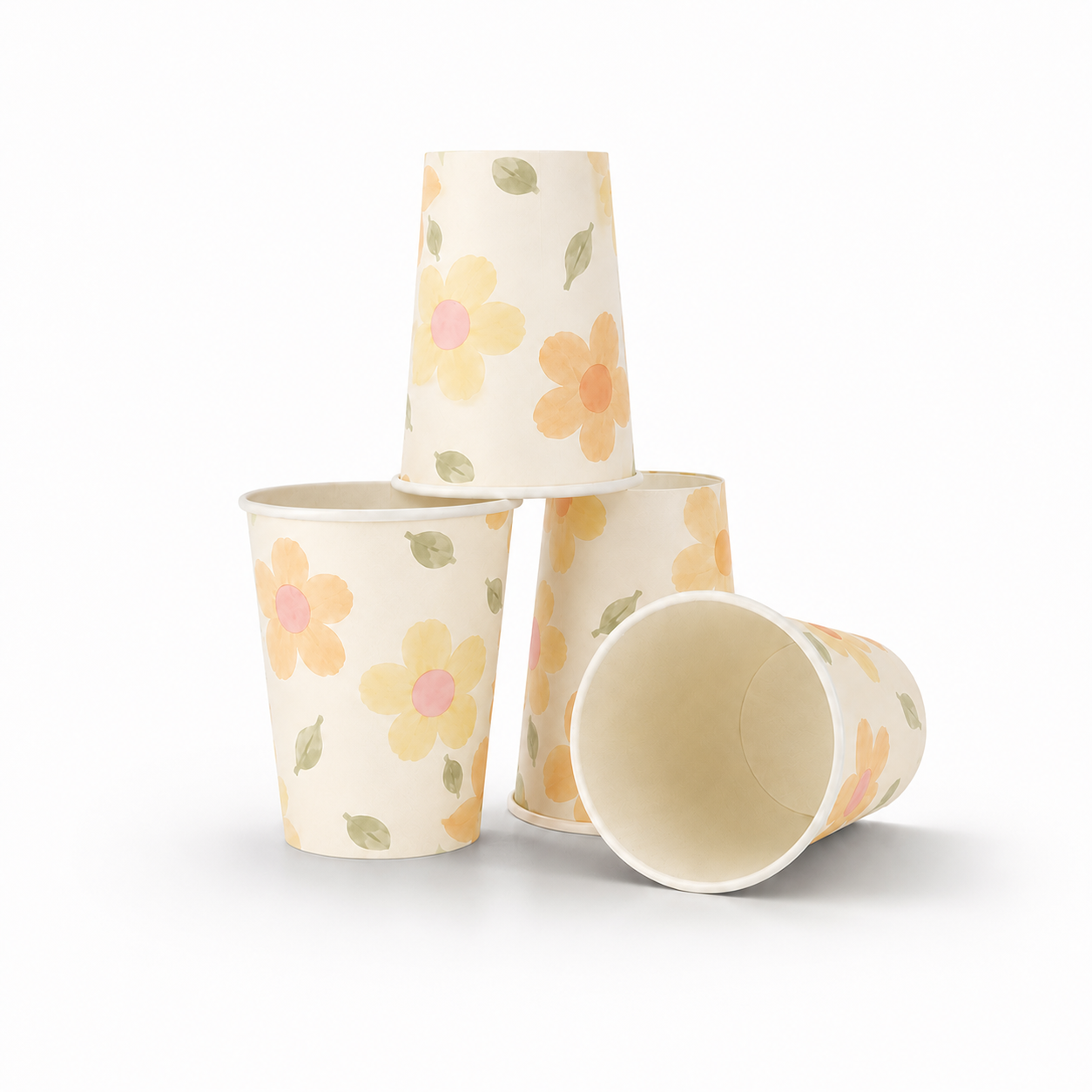 Parttyhub pastel floral party cups | PFLW | Pack 8