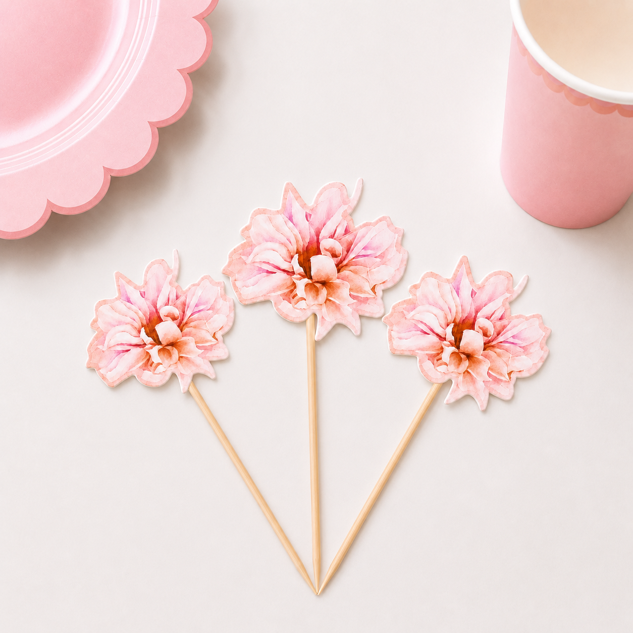 Parttyhub wild flower cupcake topper