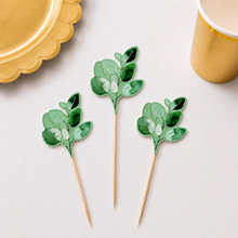 Parttyhub sage leaf cupcake toppers