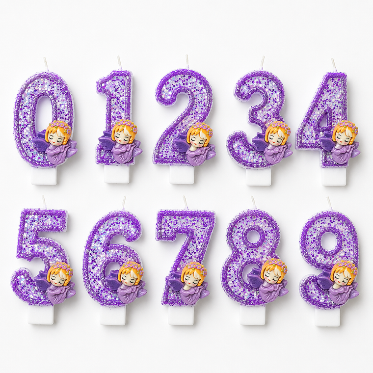 Partyhub Cute Little Angel Purple Candles | CLA | Pack 1