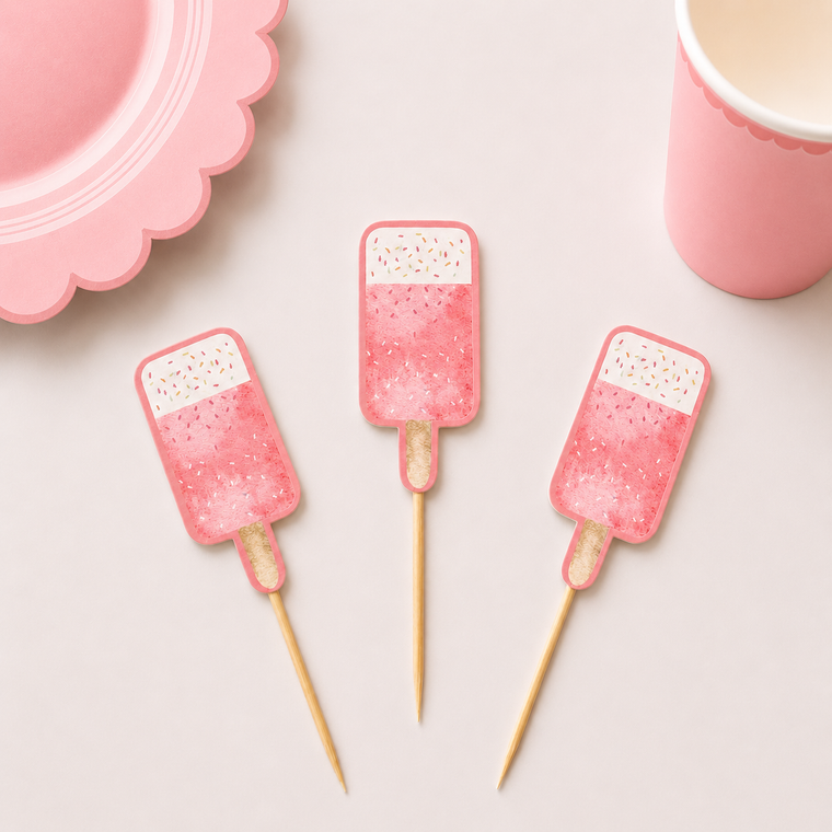 Parttyhub tropical litchi candy cupcake toppers