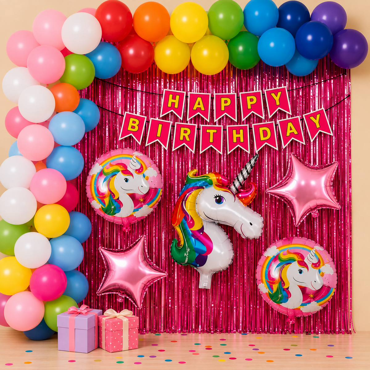 PARTTYHUB UNICORN THEMED BIRTHDAY PARTY DECOR KIT | UNI | PACK 1
