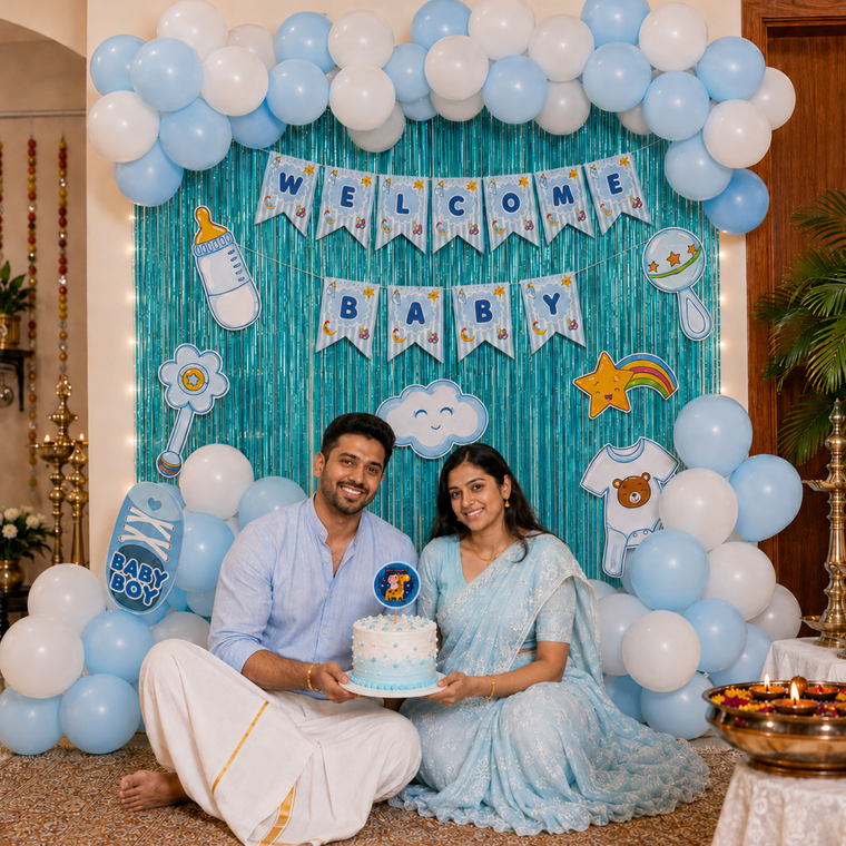 PARTTYHUB WELCOME BABY BOY' BLUE DECOR KIT | WBB | PACK 1
