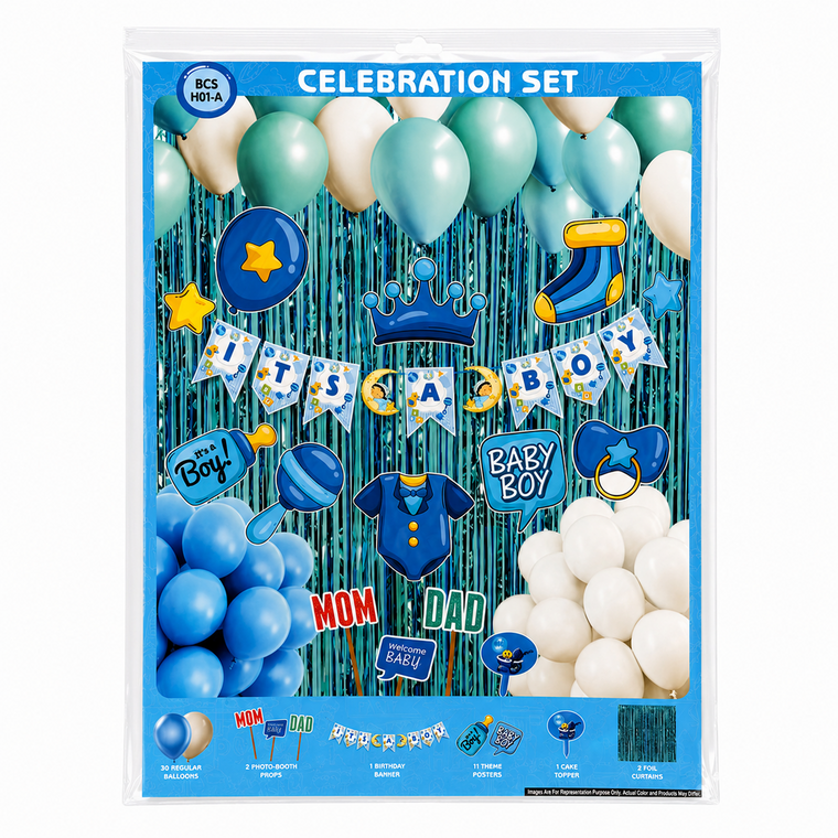 PARTTYHUB IT'S A BOY' CELEBRATION DECOR KIT | ITS | PACK 1