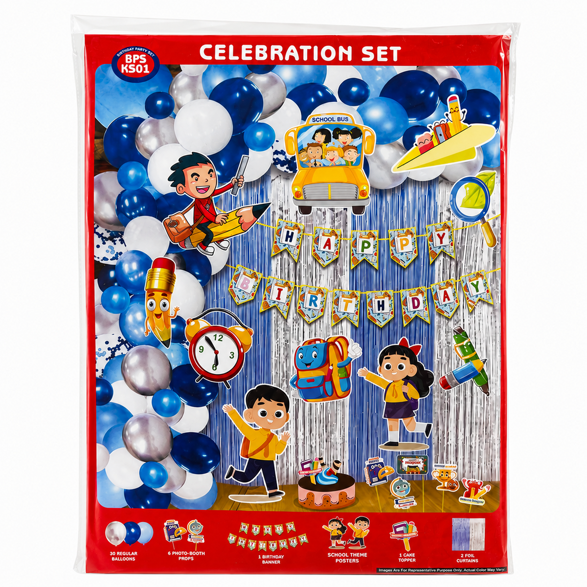 PARTTYHUB BIRTHDAY PARTY IN SCHOOL' DECOR KIT | SCH | PACK 1