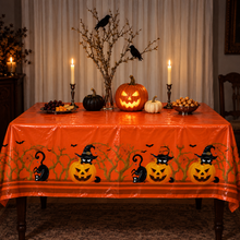 PARTTYHUB BLACK CAT AND SCARY JACK HALLOWEEN TABLECLOTH | BCJ | PACK 1
