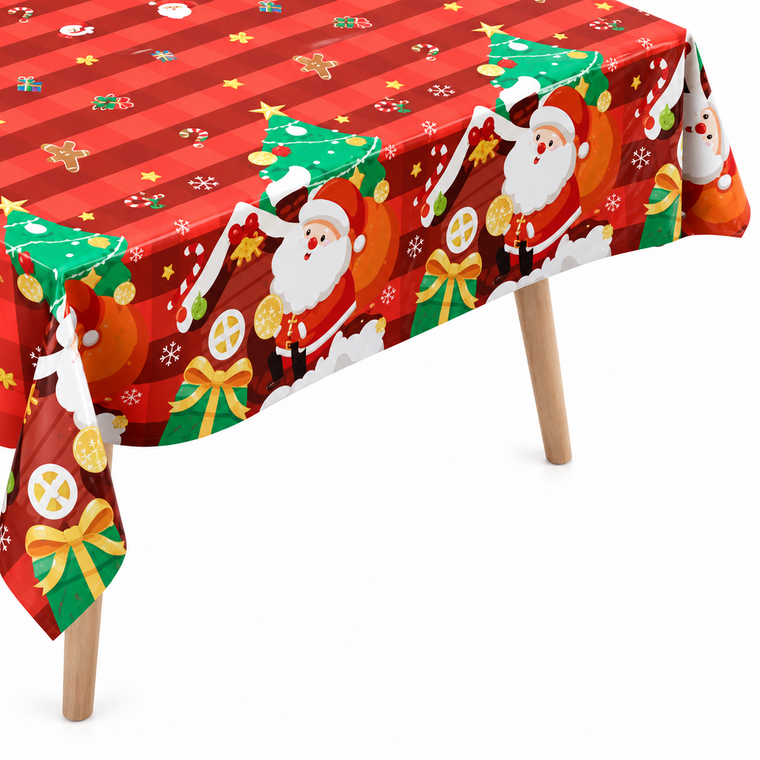 PARTTYHUB Santa's Gift Party Christmas Tablecloth – Single