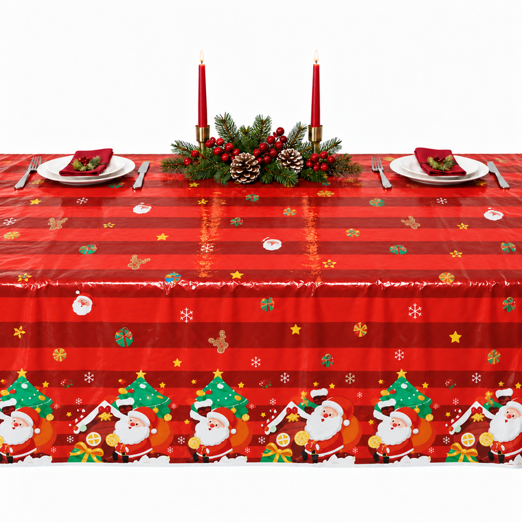 PARTTYHUB Santa's Gift Party Christmas Tablecloth – Single