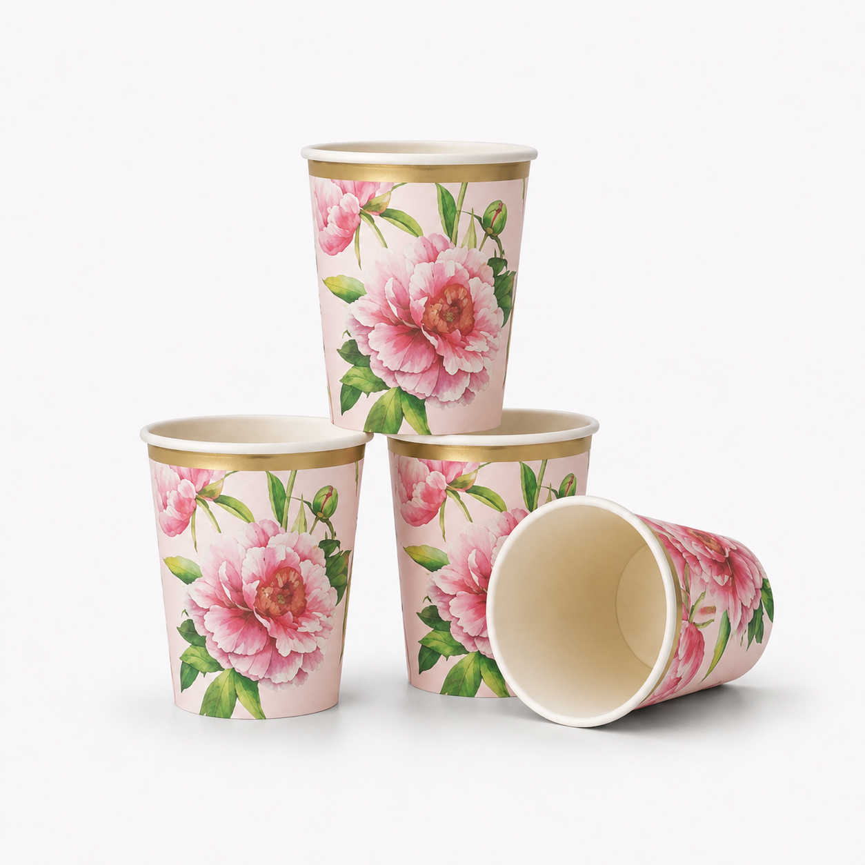 Parttyhub floral garden party cups | FG | Pack 8