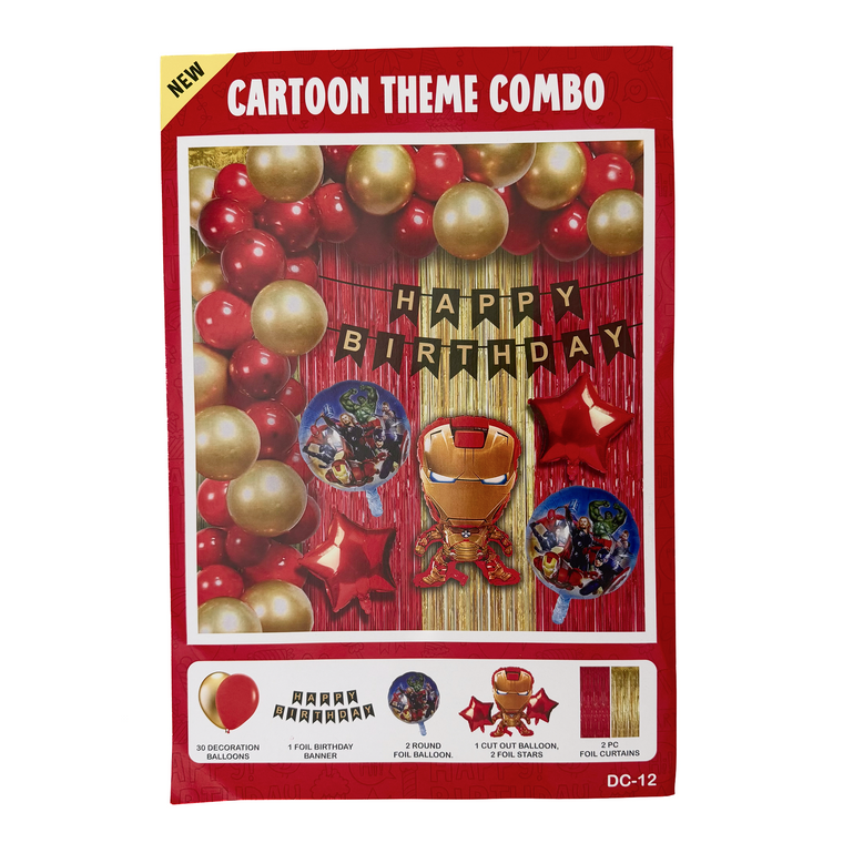 PARTTYHUB TONY STARK BIRTHDAY THEMED PARTY CELEBRATION KIT | TON | PACK 1