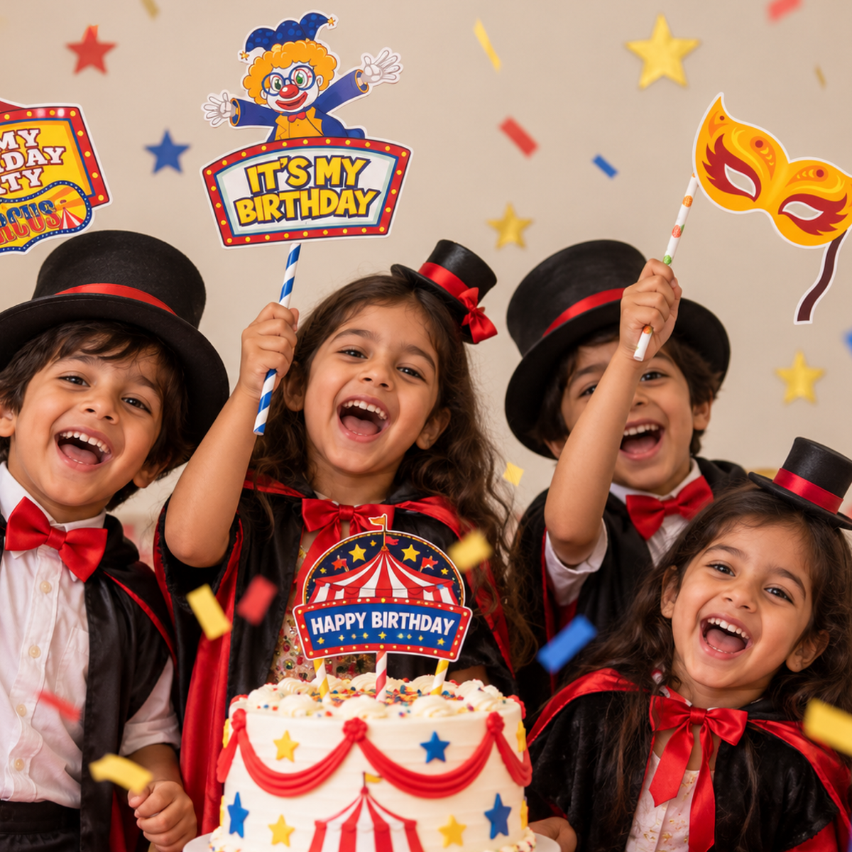 PARTTYHUB CIRCUS THEMED BIRTHDAY PARTY DECOR SET | CIR | PACK 1