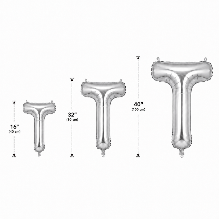 Parttyhub Foil Letters Birthday Balloons - Silver | BDAY | Pack 1