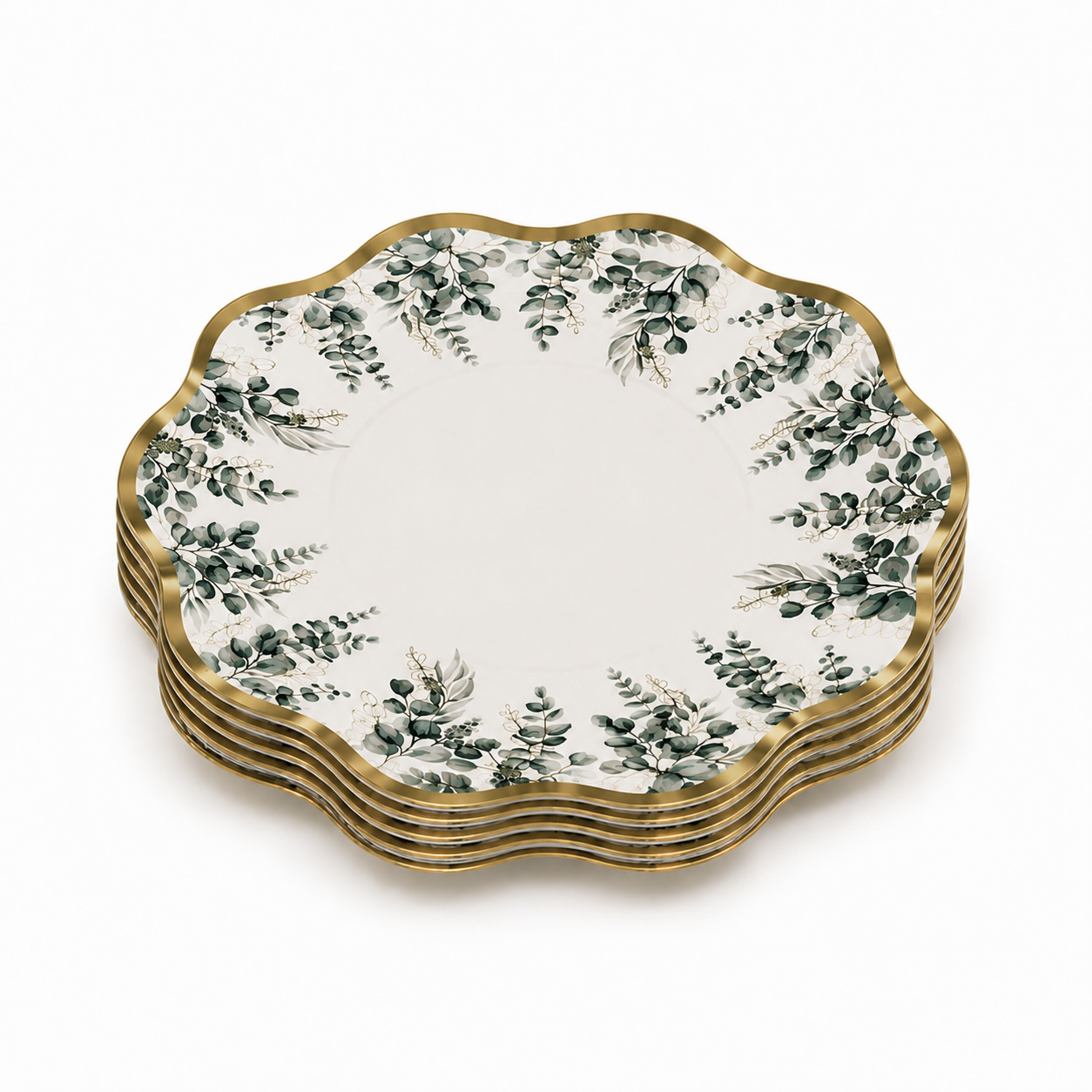 Parttyhub sage leaf dinner plates | SL | Pack 8