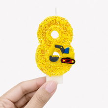 Parttyhub Yellow Excavator Truck Cartoon Candles | YETC | Pack 1