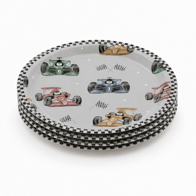 Parttyhub race cars party plates | RC | Pack 8