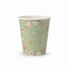 Parttyhub mint floral party cups | MFL | Pack 8