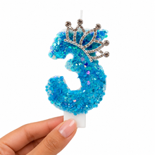 Parttyhub Blue Sparkling Princess Candles | PRNC | Pack 1