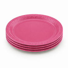 Pink party plates - disposable paper plates for birthday & party decor