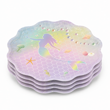 Parttyhub iridescent mermaid dinner plates | MRMID | Pack 8